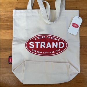 Strand Tote Bag: Classic Natural with Red Logo NWT